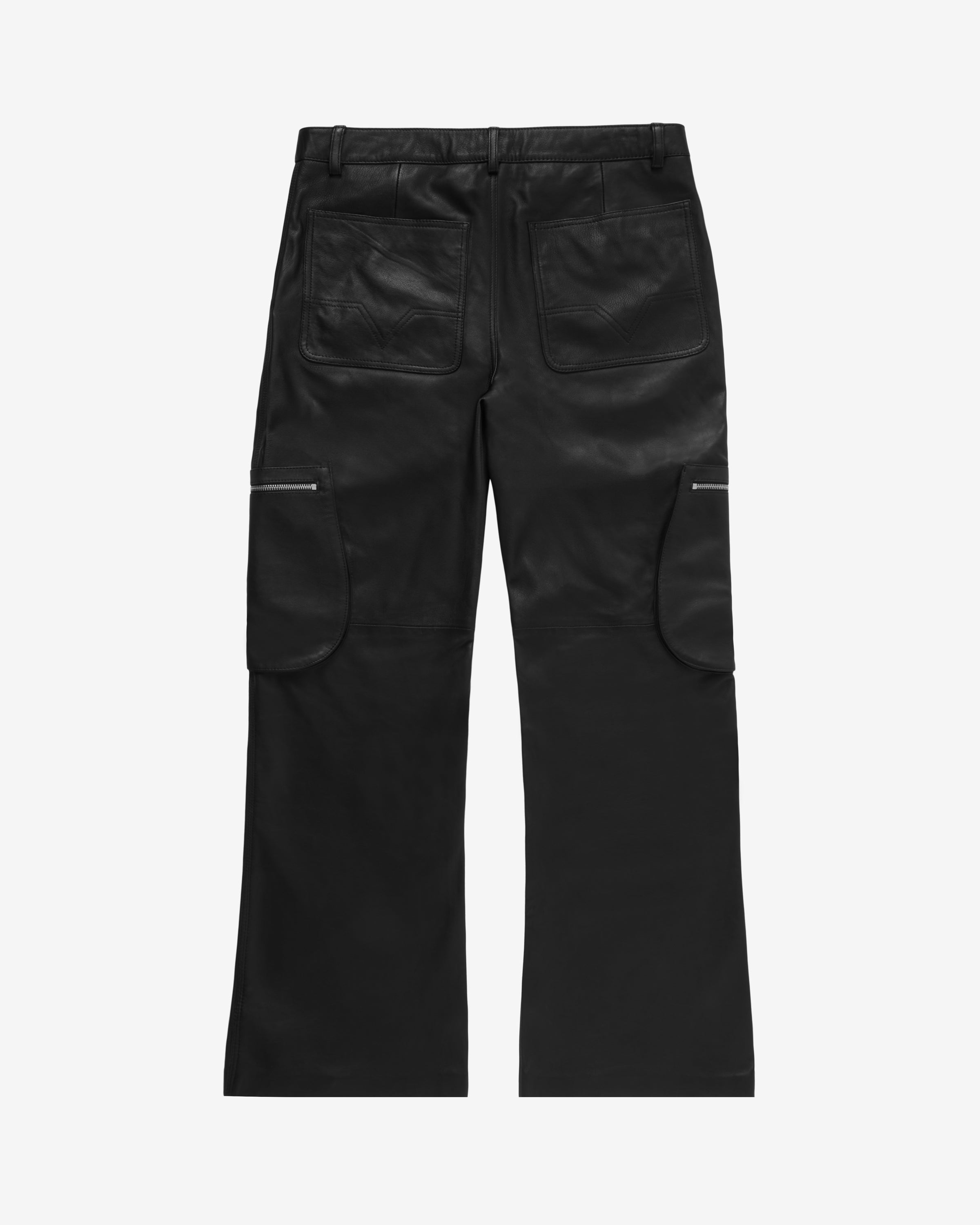 3-D Leather Cargo Pants