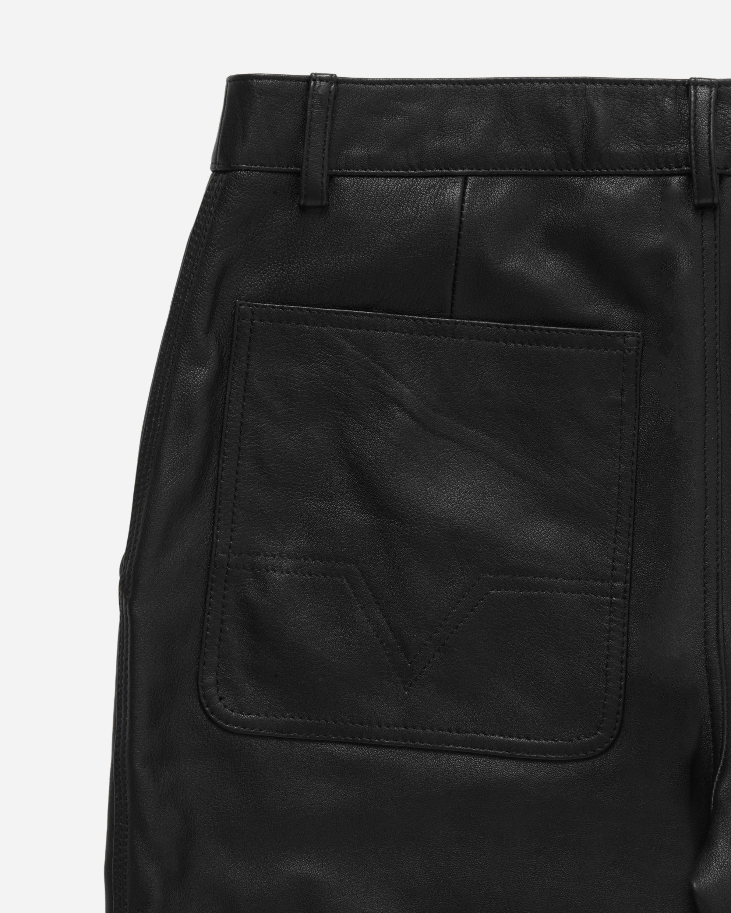 3-D Leather Cargo Pants