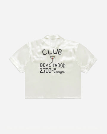 Club Beachwood タン アセテート ボウリング シャツ