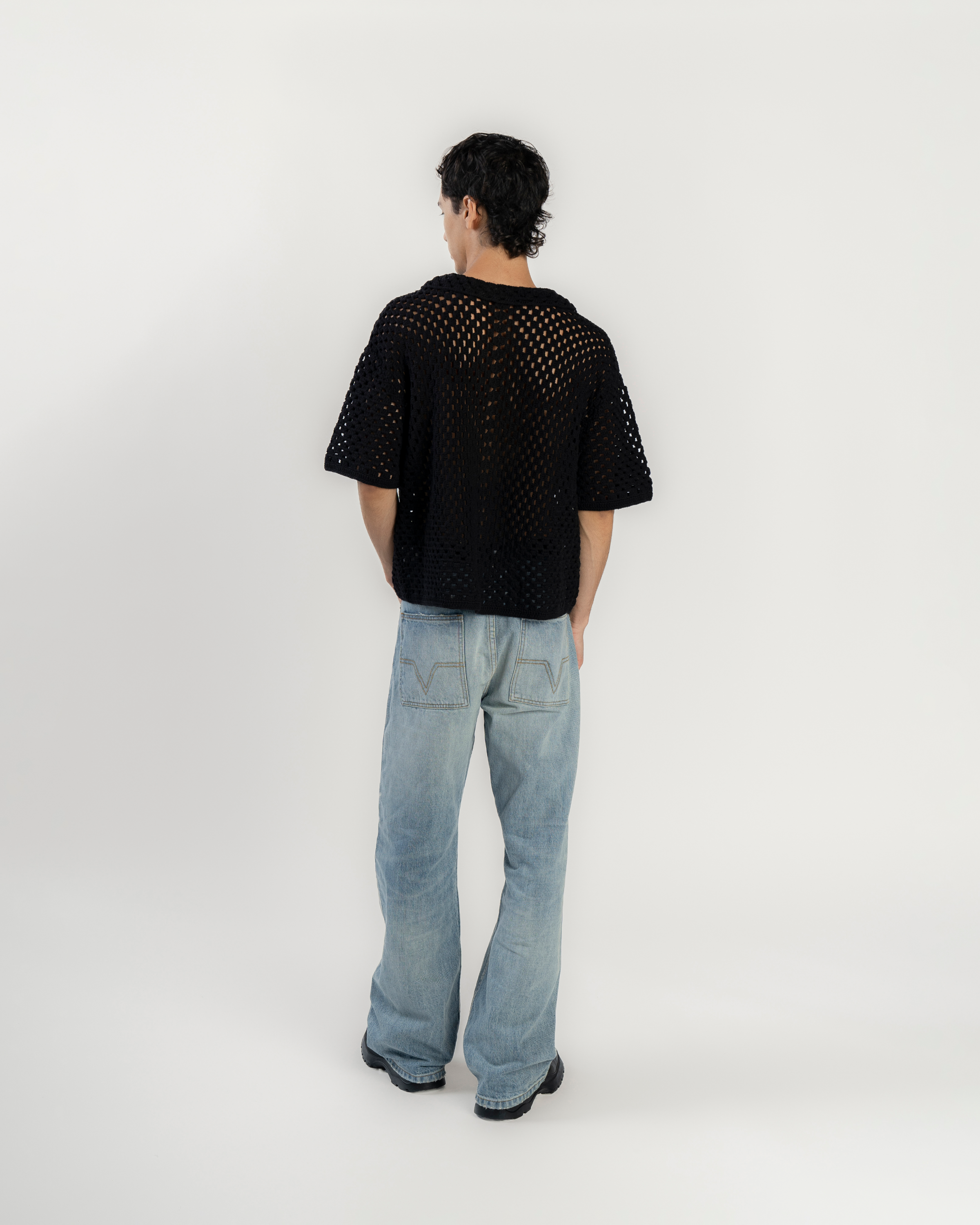 Black Crochet Shirt