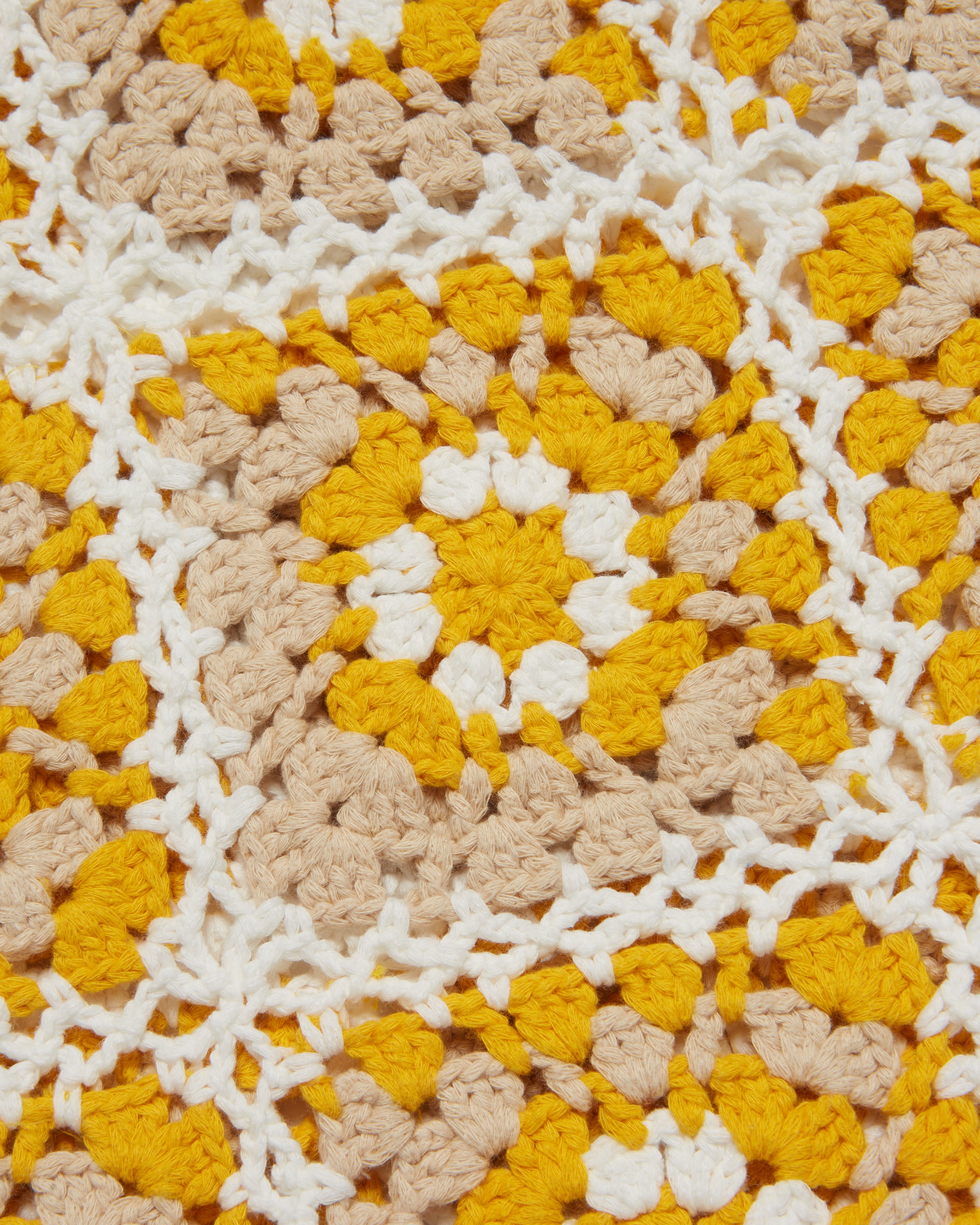 Yellow Floral Crochet Shirt